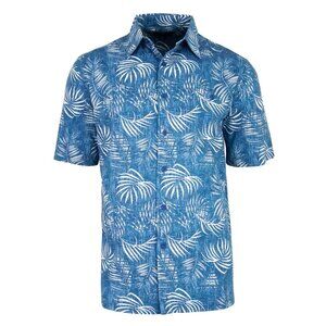 NWK Weekender Men's Hawaiian Cotton Print Shirt - Palm Leaf